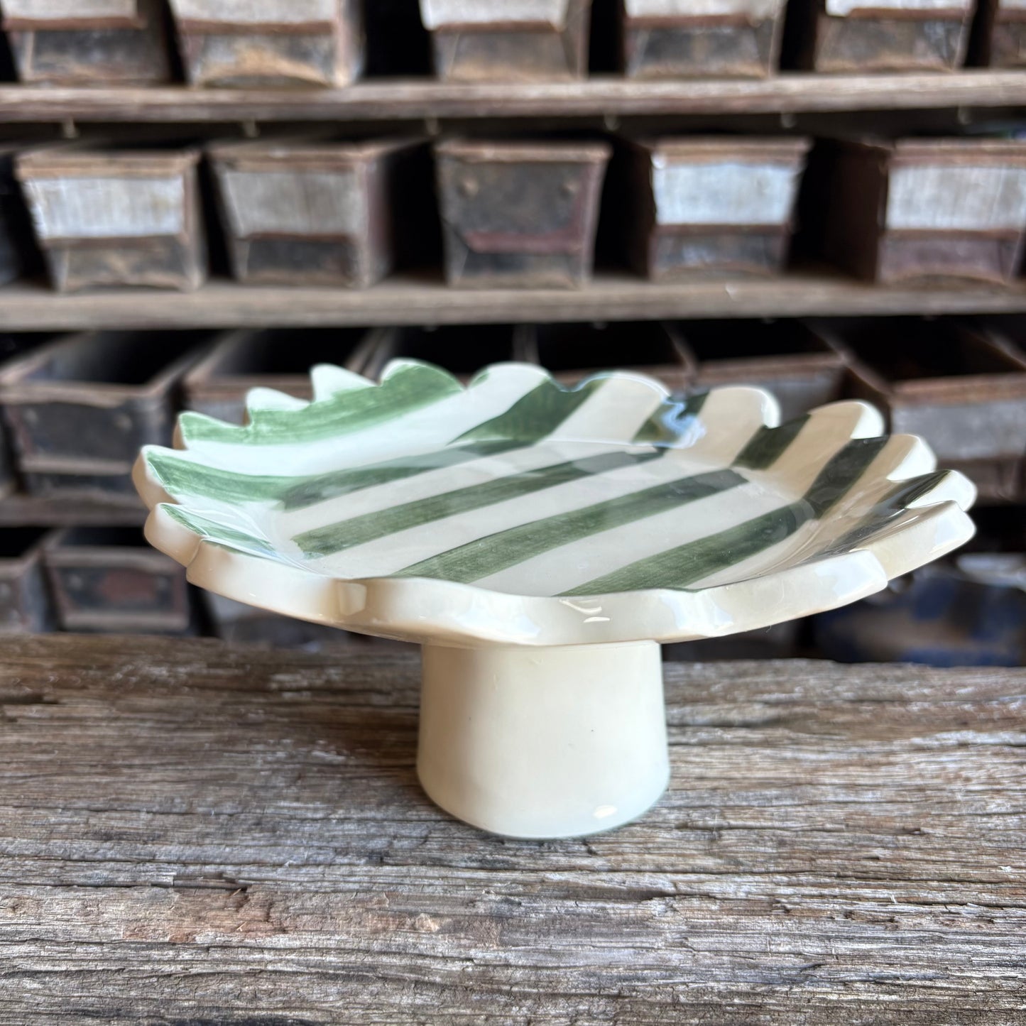 Small Cake Stands – Green Flower and Green Spots